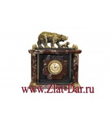 Подарочные интерьерные часы из мрамора Медведь. Арт:047НЧ27