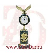 Подарочные интерьерные часы из мрамора Орёл. Арт:047НЧ040