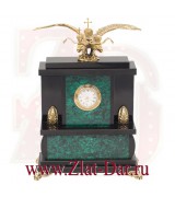 Подарочные часы из малахита ДВУГЛАВЫЙ ОРЕЛ Златоуст Арт:0723437