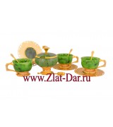 Подарочный чайный набор из нефрита на три персоны ПЧЁЛКА 0432