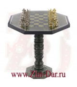 Шахматный стол из змеевика ЛУЧНИКИ Златоуст. Арт:0725182