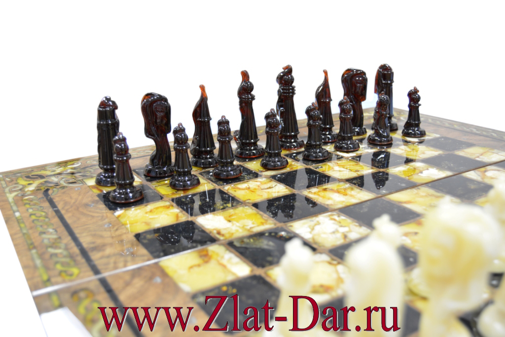 Подарочные шахматы янтарные 05367С АРАБЕСКИ ТИНА